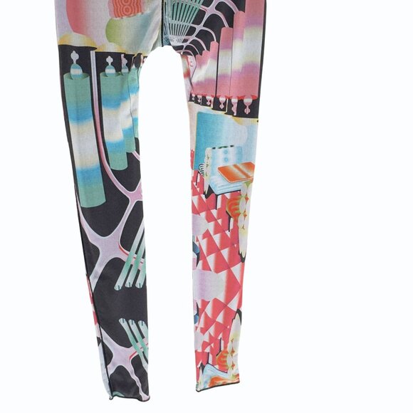 Skims Summer Mesh High Waist Leggings Size 2X Multicolor Art Deco Train - Picture 6 of 11